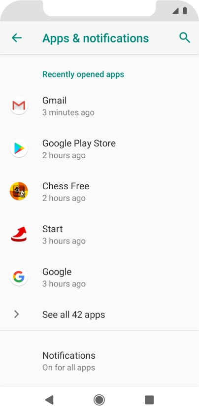 Press See all ‹› apps.