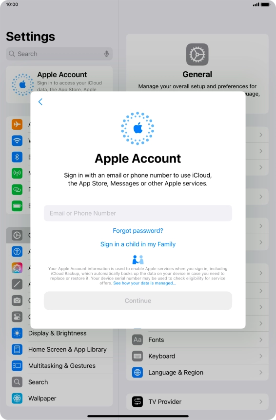 Press Email or Phone Number and key in the username for your Apple ID. Press Email or Phone Number and key in the username for your Apple ID.