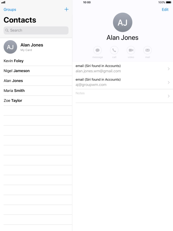 Press the new contact icon.