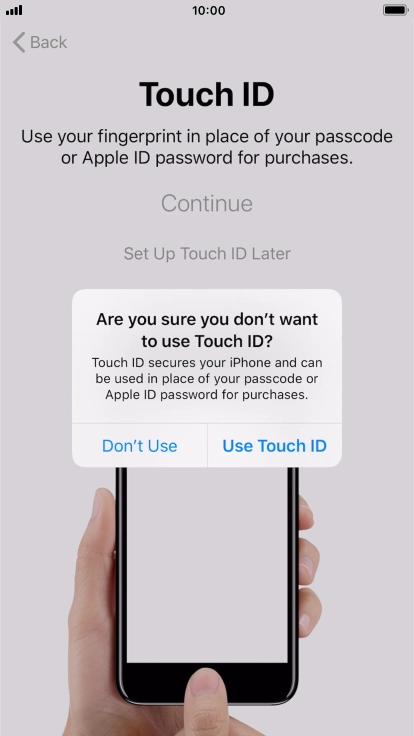 If you turn off the function, press Don't Use.