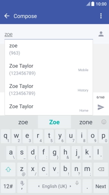 Press the required contact.