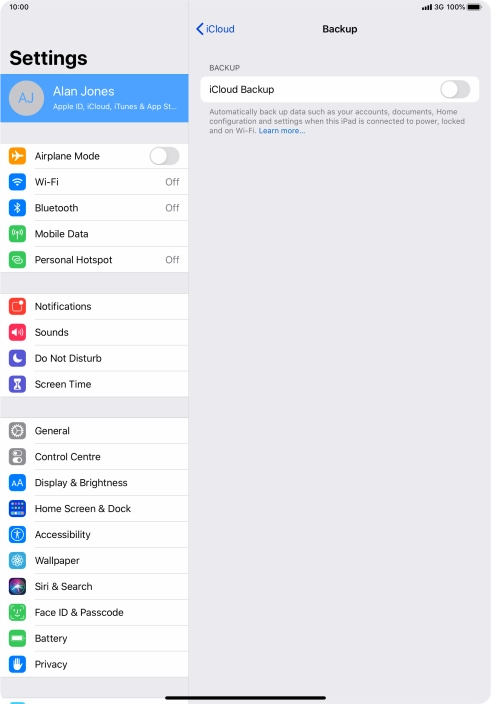 Press the indicator next to 
