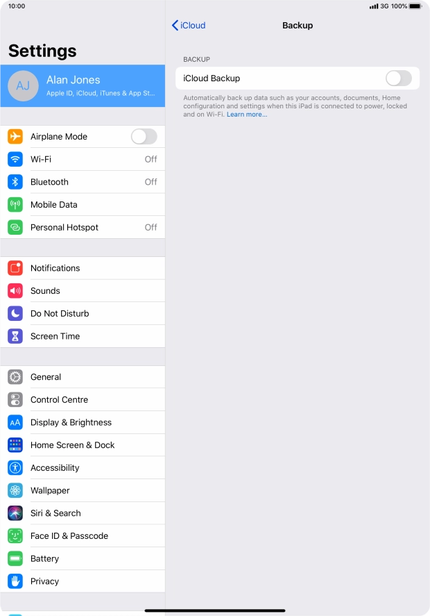 Press the indicator next to 
