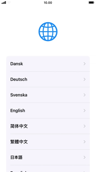Press the required language.
