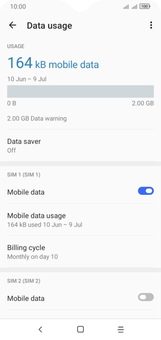 The total data usage is displayed.