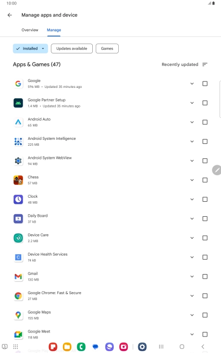 Press the required app.
