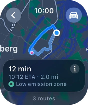Press the transport type icon. Press the transport type icon.