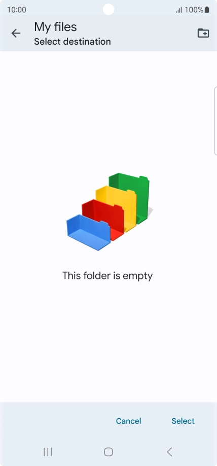 To create a new folder, press the new folder icon and follow the instructions on the screen to create a new folder. To create a new folder, press the new folder icon and follow the instructions on the screen to create a new folder.