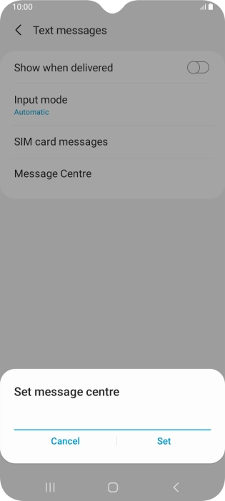 Key in +61415011501 and press Set.