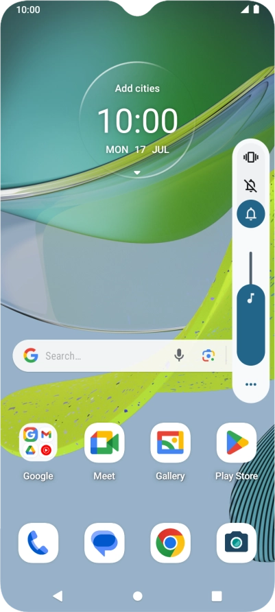 Press the silent mode icon to turn on silent mode.