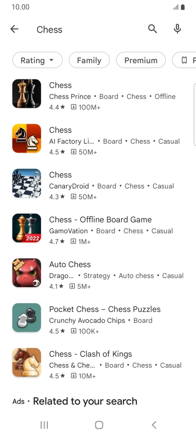 Press the required app.