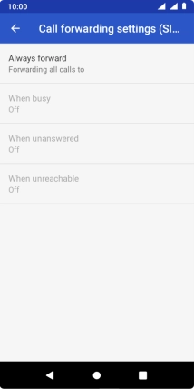 Press the required divert type.