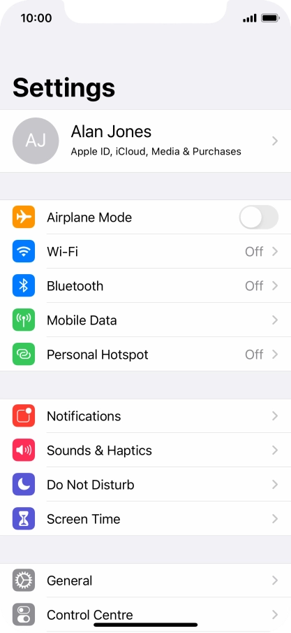 Press Control Centre.