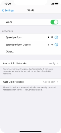 Press the required Wi-Fi network and key in the password for the Wi-Fi network.