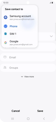 Press the required Google account.