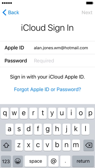 Press Required and key in the password for your Apple ID.