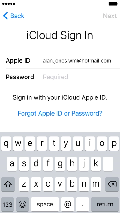 Press Required and key in the password for your Apple ID.