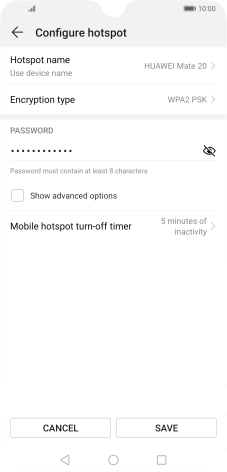 Press Hotspot name.