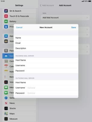 Press Username and key in the username for your email account. Please note that if you're using Vodafone's outgoing server, leave the username field empty. Press Username and key in the username for your email account. Please note that if you're using Vodafone's outgoing server, leave the username field empty.