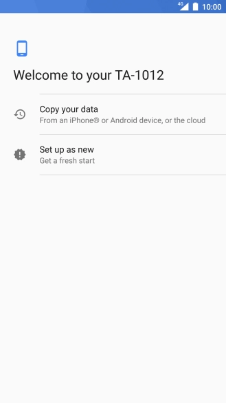 You can transfer the contents of another phone to your phone when it's activated for the first time and after a factory reset. When this screen is displayed, your phone is ready to transfer contents from another phone.