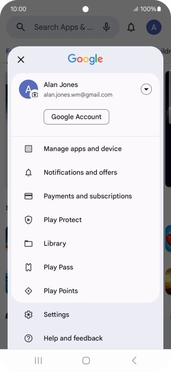 Press Manage apps and device.