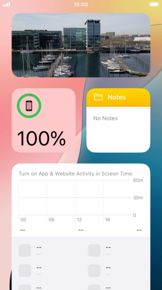 Slide your finger up or down on the screen to see more widgets.