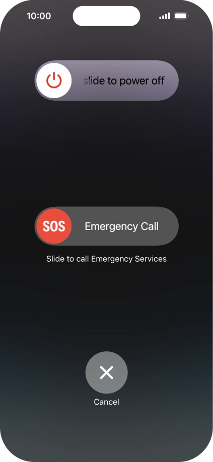 Press and drag the power off icon right.