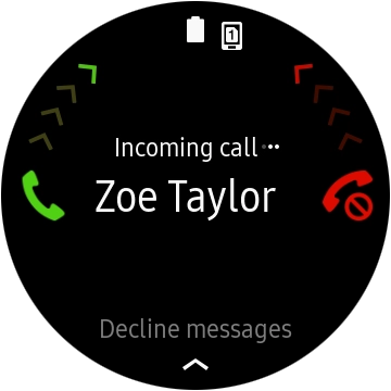 Press and drag the accept call icon right to answer the call.