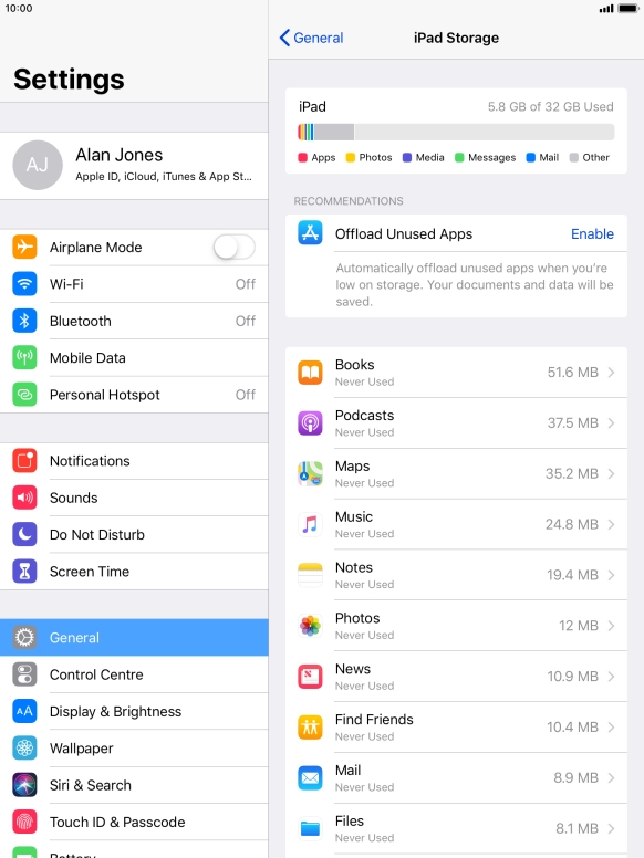 Press the required app. Press the required app.