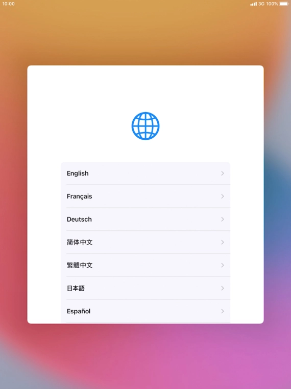 Press the required language. Press the required language.