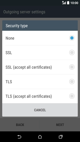 Press None to turn off the function.