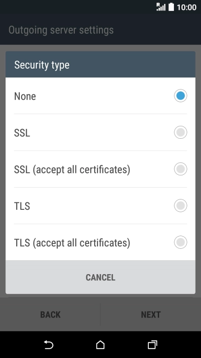 Press None to turn off the function.