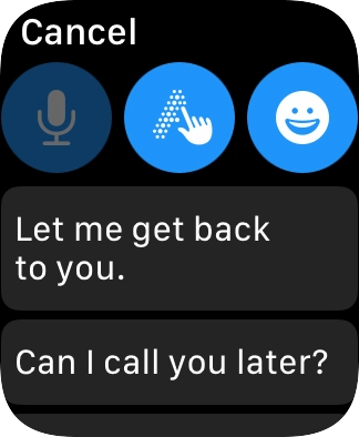 Press the microphone icon and follow the instructions on the screen to record and send the message.