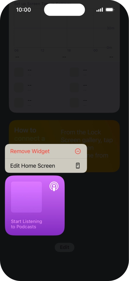 Press Remove Widget.