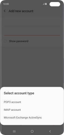 Press IMAP account. Press IMAP account.