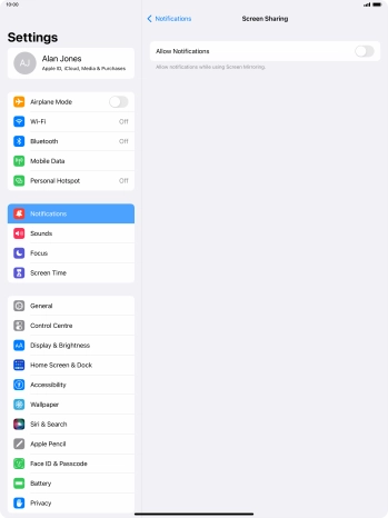 Press the indicator next to 