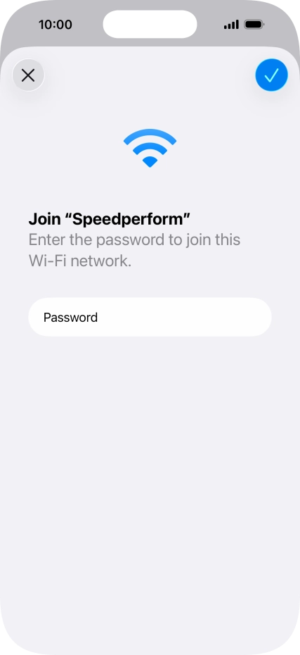Press the confirm icon.