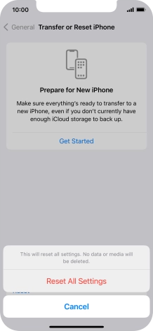 Press Reset All Settings.
