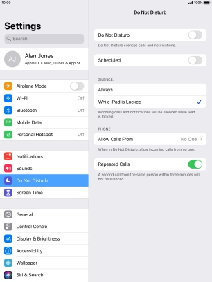 Press the indicator next to 