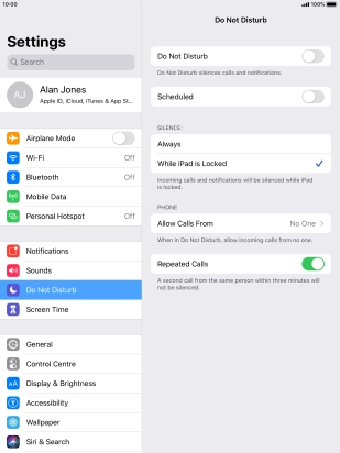 Press the indicator next to 