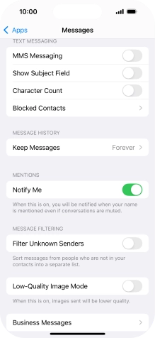 Press the indicator next to 