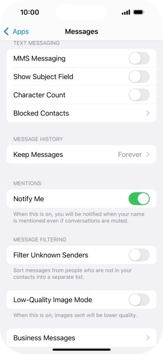 Press the indicator next to 