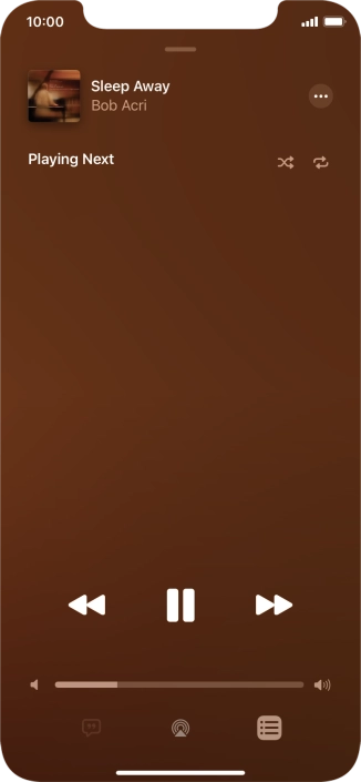 Press the shuffle icon to turn the function on or off.