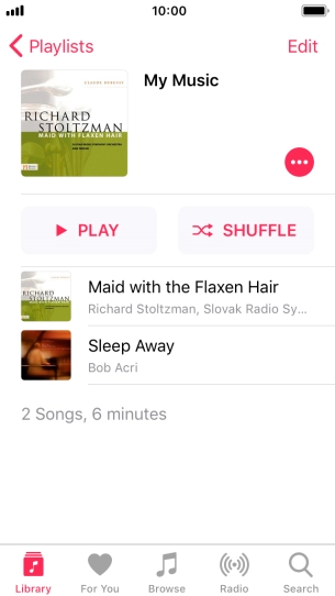 Go to the required category or playlist and press the required audio file.