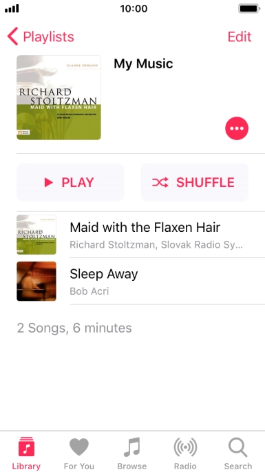 Go to the required category or playlist and press the required audio file.