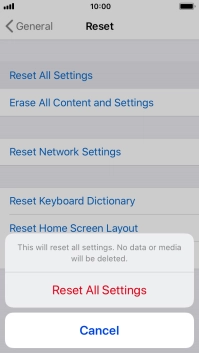 Press Reset All Settings. Press Reset All Settings.