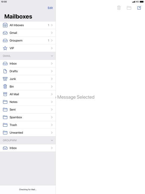 Press the required email account.