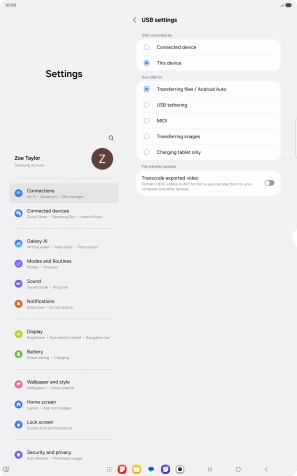 Press Transferring files / Android Auto.
