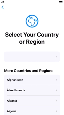 Press the required country or area.