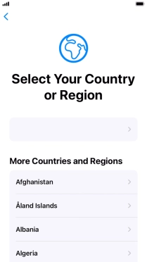 Press the required country or area.